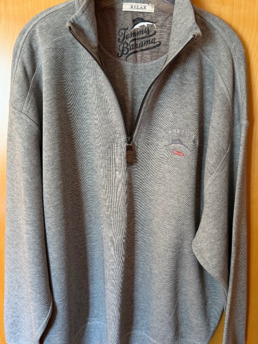 NWOT Tommy Bahama Relax Aruba Half-Zip Heather Grey Sweatshirt Men's Large